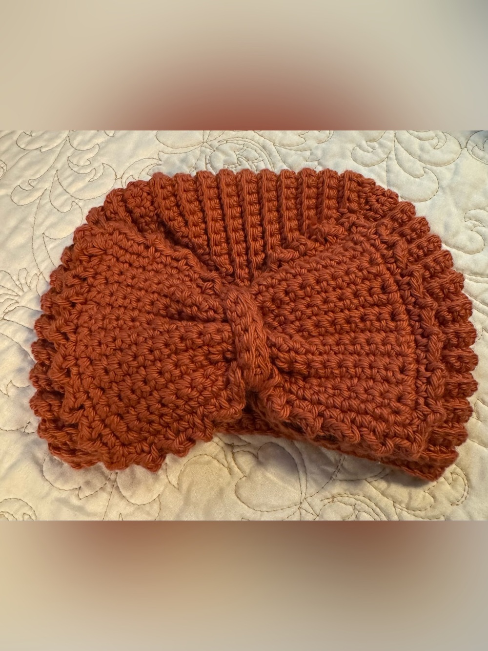Handmade crotchet Baby Rust Orange Turban Headband - Unbranded